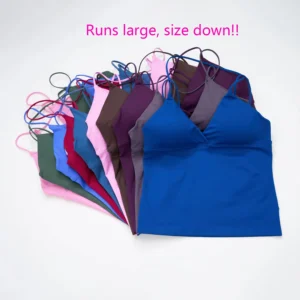 Twist Front Longline Seamless Thin Straps Yoga Tank Top