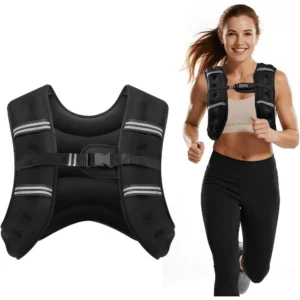 Adjustable Weighted Vest for Men Women 8lb 12lb 16lb 20lb 25lb 30lb with Reflective Stripe for Strength Training Running Jogging Walking Fitness Exercise