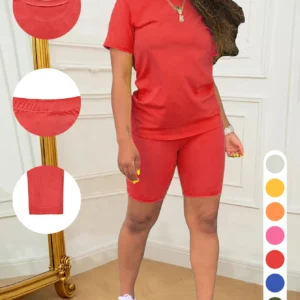 Short Sleeve and Shorts Two-piece Set